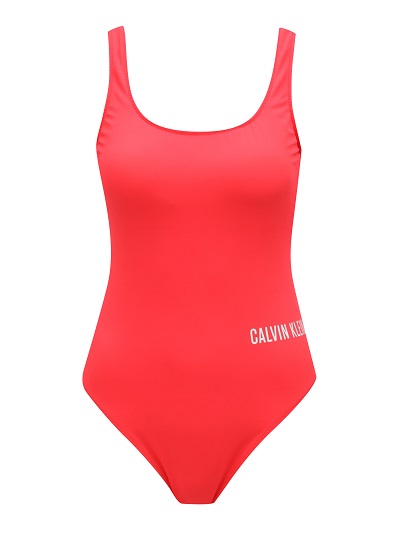 Právě si prohlížíte Výrazné červené jednodílné plavky Calvin Klein
