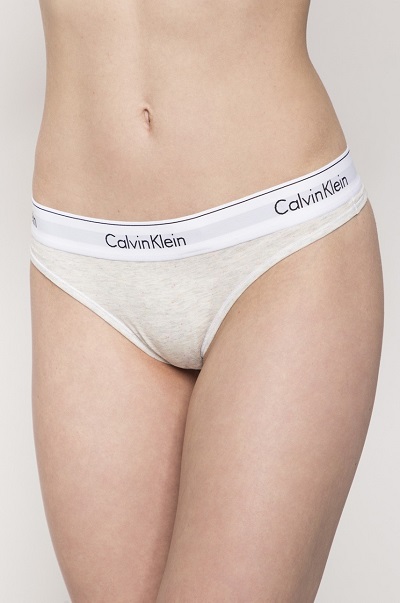 Právě si prohlížíte Dámské spodní prádlo – světlá žíhaná Tanga Calvin Klein